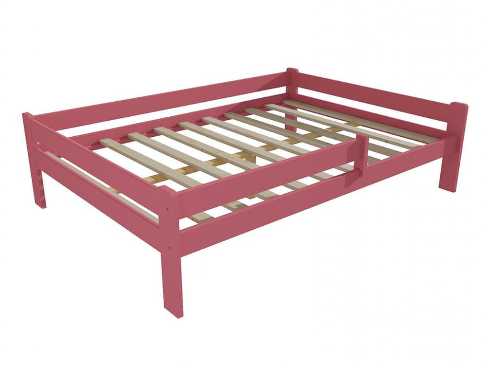 eoshop Detská posteľ DP 012 XL so zábranou (Rozmer: 120 x 200 cm, Farba dreva: farba ružová)
